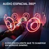 A person wearing headphones is lying down, with glowing rings around their head, suggesting immersive audio. Produktbild-Vorschau