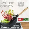 Padella wok Ø26 cm 2,8 L in ghisa con manico in legno Anteprima dell’immagine prodotto 2