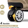 Close-up of a suitcase wheel with arrows indicating 360-degree rotation and a mute icon. Náhľad obrázku produktu