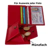 Damen Portemonnaie Echtleder Rot kompakt RFID‑Schutz, 6 Produktbild-Vorschau 4