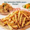 A pile of french fries with text overlay promoting a healthier alternative. Produktbild-Vorschau