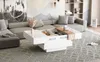 Sweiko 70x70x39cm vysoký lesk s výsuvnou doskou, bočný Náhľad obrázku produktu 12