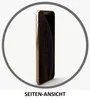 A side view of a gold smartphone inside a grey circle against a white background. Produktbild-Vorschau