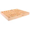 A wooden sorting box with multiple compartments, shown from a diagonal angle against a white background. Produktbild-Vorschau