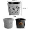 GRAUER Blumentopf 16cm GRAUER STEIN Deckel + Einsatz Produktbild-Vorschau 16