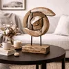 Teak Deko Teakholz Figur Holz Schnecke auf Ständer Garten Produktbild-Vorschau 3