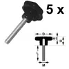 5 Stück -- Sterngriffschraube M8 x 100 mm DIN6336 A schwarz Produktbild-Vorschau 2