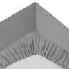 A close-up view of a grey fitted sheet corner. Podgląd zdjęcia produktu