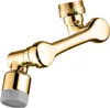 A gold-colored faucet extender with a spray nozzle. Produktbild-Vorschau