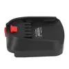 A black battery adapter converter with a red release button, shown on a white background. Náhled obrázku produktu