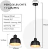 ZMH lampada a sospensione 1 luce nera lampada a sospensione Anteprima dell’immagine prodotto 7