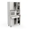 Buffetschrank Pavel 185cm hoch - matt weiß/akazienfarben Produktbild-Vorschau 1