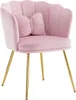 A pink velvet chair with gold legs and a small pillow. Produktbild-Vorschau