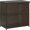A brown poly rattan bar cabinet with two doors, shown from the front. Náhled obrázku produktu