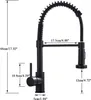 A diagram showing the dimensions of a black kitchen faucet. Produktbild-Vorschau