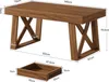Tribesigns Schreibtisch 140 cm mit Schublade - Retro Produktbild-Vorschau 7