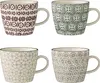 Bloomingville Karine Becher 300 ml Grün Steingut 4er Set Produktbild-Vorschau 1