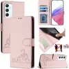 Leder Hülle für Samsung Galaxy A35 5G Süße Katze Flip Case Produktbild-Vorschau 1