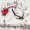 Wanduhr aus Glas mit Motiv Rotweingläserfall- 30 x 30 cm - Produktbild-Vorschau 1