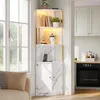 Armoire d'angle haute Merax avec éclairage LED et prises, Voir les images du produit 3