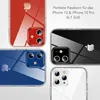 A collage of four different colored iPhone cases, each showing the back of the phone with its camera array. Podgląd zdjęcia produktu
