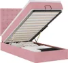 vidaXL Ottoman-Bett mit Matratzen & LEDs Rosa 100x200 cm Produktbild-Vorschau 1