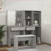 vidaXL Schminktisch-Set mit LED Grau Sonoma Holzwerkstoff Produktbild-Vorschau 3