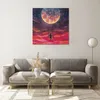 Bilder auf glas - Einteilig - Mond Schaukel Frau - 70x70cm Produktbild-Vorschau 7