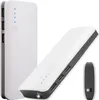 Three views of a white and gray power bank are shown against a white background. Produktbild-Vorschau