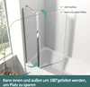 EMKE 100x140cm Parawan nawannowy uchylny z panelem stałym z Podgląd zdjęcia produktu 2