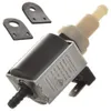 A close-up studio shot of a solenoid pump and two mounting brackets. Produktbild-Vorschau