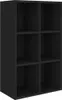 vidaXL Knihovna/bočník černá 66x30x98 cm Materiál na bázi Náhled obrázku produktu 1