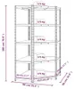vidaXL Corner Heavy Duty Shelf 5 Police Grey Steel & Wood Náhled obrázku produktu 8