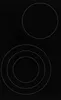 A black background with two sets of concentric circles, one larger set at the bottom and a single larger circle at the top. Náhľad obrázku produktu