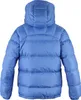 The back view of a blue puffer jacket. Produktbild-Vorschau