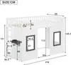 A diagram of a white loft bed with dimensions indicated by lines and numbers. Produktbild-Vorschau