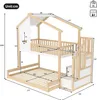 A diagram showing the dimensions of a bunk bed. Náhled obrázku produktu
