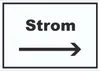 Strom Schild mit Text und Richtungspfeil rechts Anschluss Produktbild-Vorschau 1