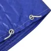 A close-up view of a blue tarp with grommets and rope ties. Náhled obrázku produktu