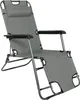 A gray reclining lounge chair with a headrest, shown from a diagonal angle against a white background. Voir les images du produit