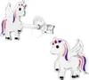 Ohrringe Ohrstecker 925 Sterling Silber mit Einhorn Produktbild-Vorschau 1
