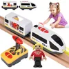 Ensemble de train en bois avec locomotive à piles, Voir les images du produit 1