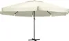 vidaXL Parasol avec mât en aluminium 600 cm blanc sable Voir les images du produit 5