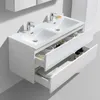 Doppelwaschtisch + Unterschrank 120 cm montiert weiß Produktbild-Vorschau 3