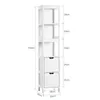 A diagram showing the dimensions of a white shelving unit. Podgląd zdjęcia produktu