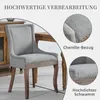 Esszimmerstuhl 2er-Set Küchenstuhl Chenillebezug, Holzfüße Produktbild-Vorschau 3