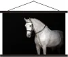 MuchoWow® Textilposter Pferd - Weiß - Schwarz 120x80 cm mit Produktbild-Vorschau 1