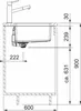 A technical drawing of a sink and cabinet with dimensions. Náhled obrázku produktu
