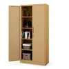 A beige metal cabinet with its left door open, displaying shelves with various items inside. Anteprima dell’immagine prodotto