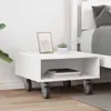 vidaXL Bočný stolík s kolieskami Biely 50 x 50 x 30 cm Náhľad obrázku produktu 4